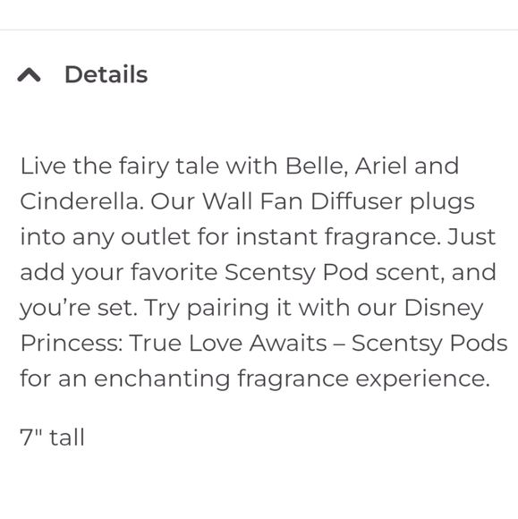 👀50% OFF👃🔌👑 NWT‼️ Scentsy "Disney Princesses" Wall Fan Diffuser - Picture 5 of 15